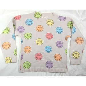 Baby Sara Girl's Soft Cozy Happy Face Sweater - Gray - Size 6